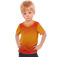 Red Orange Gradient Ombre Colored Kids  Sports Tee