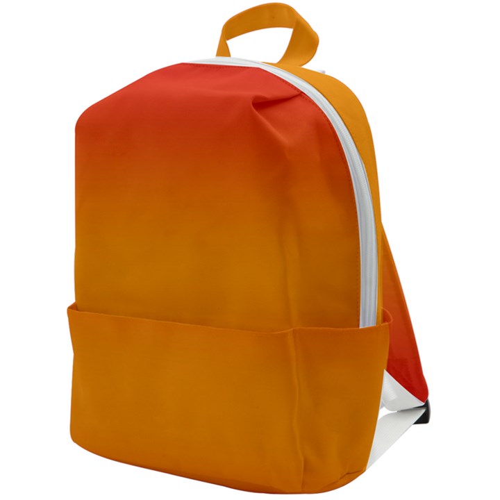 Red Orange Gradient Ombre Colored Zip Up Backpack