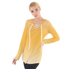 Saffron Yellow And Cream Gradient Ombre Color Tie Up Tee by SpinnyChairDesigns