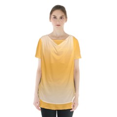 Saffron Yellow And Cream Gradient Ombre Color Skirt Hem Sports Top by SpinnyChairDesigns