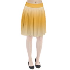 Saffron Yellow And Cream Gradient Ombre Color Pleated Skirt by SpinnyChairDesigns