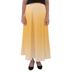 Saffron Yellow And Cream Gradient Ombre Color Flared Maxi Skirt by SpinnyChairDesigns