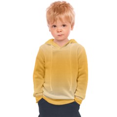 Saffron Yellow And Cream Gradient Ombre Color Kids  Overhead Hoodie by SpinnyChairDesigns