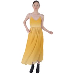 Saffron Yellow And Cream Gradient Ombre Color Tie Back Maxi Dress by SpinnyChairDesigns