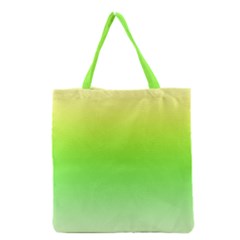 Lemon Yellow And Lime Green Gradient Ombre Color Grocery Tote Bag by SpinnyChairDesigns