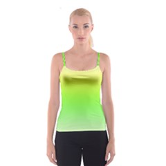 Lemon Yellow And Lime Green Gradient Ombre Color Spaghetti Strap Top by SpinnyChairDesigns