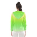 Lemon Yellow and Lime Green Gradient Ombre Color Women s Hooded Windbreaker View2