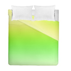 Lemon Yellow And Lime Green Gradient Ombre Color Duvet Cover Double Side (full/ Double Size) by SpinnyChairDesigns