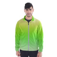 Lemon Yellow And Lime Green Gradient Ombre Color Men s Windbreaker by SpinnyChairDesigns