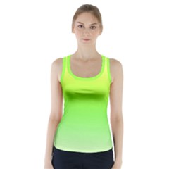 Lemon Yellow And Lime Green Gradient Ombre Color Racer Back Sports Top by SpinnyChairDesigns