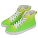 Lemon Yellow and Lime Green Gradient Ombre Color Women s Hi-Top Skate Sneakers View2