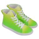 Lemon Yellow and Lime Green Gradient Ombre Color Women s Hi-Top Skate Sneakers View3