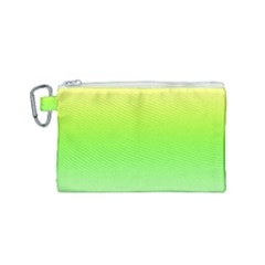 Lemon Yellow And Lime Green Gradient Ombre Color Canvas Cosmetic Bag (small) by SpinnyChairDesigns