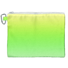 Lemon Yellow And Lime Green Gradient Ombre Color Canvas Cosmetic Bag (xxl) by SpinnyChairDesigns