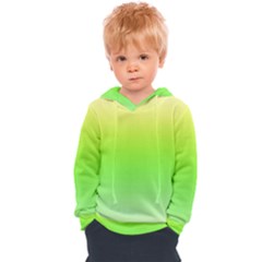 Lemon Yellow And Lime Green Gradient Ombre Color Kids  Overhead Hoodie by SpinnyChairDesigns