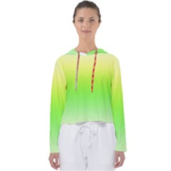 Lemon Yellow And Lime Green Gradient Ombre Color Women s Slouchy Sweat by SpinnyChairDesigns