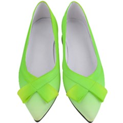 Lemon Yellow And Lime Green Gradient Ombre Color Women s Bow Heels by SpinnyChairDesigns