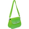 Lemon Yellow and Lime Green Gradient Ombre Color Saddle Handbag View1