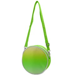 Lemon Yellow And Lime Green Gradient Ombre Color Crossbody Circle Bag