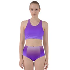 Plum And Violet Purple Gradient Ombre Color Racer Back Bikini Set by SpinnyChairDesigns