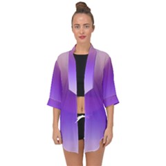 Plum And Violet Purple Gradient Ombre Color Open Front Chiffon Kimono by SpinnyChairDesigns