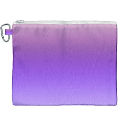 Plum And Violet Purple Gradient Ombre Color Canvas Cosmetic Bag (xxxl) by SpinnyChairDesigns