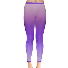 Plum And Violet Purple Gradient Ombre Color Inside Out Leggings by SpinnyChairDesigns