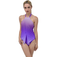 Plum And Violet Purple Gradient Ombre Color Go With The Flow One Piece Swimsuit by SpinnyChairDesigns