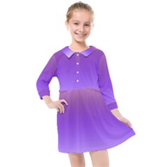 Plum And Violet Purple Gradient Ombre Color Kids  Quarter Sleeve Shirt Dress by SpinnyChairDesigns