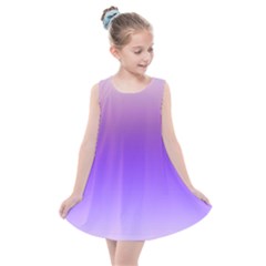 Plum And Violet Purple Gradient Ombre Color Kids  Summer Dress by SpinnyChairDesigns