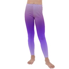 Plum And Violet Purple Gradient Ombre Color Kids  Lightweight Velour Leggings by SpinnyChairDesigns