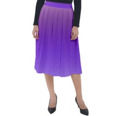 Plum And Violet Purple Gradient Ombre Color Classic Velour Midi Skirt  by SpinnyChairDesigns