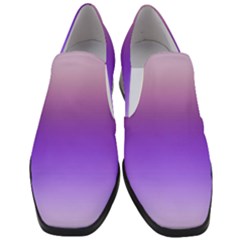 Plum And Violet Purple Gradient Ombre Color Women Slip On Heel Loafers by SpinnyChairDesigns