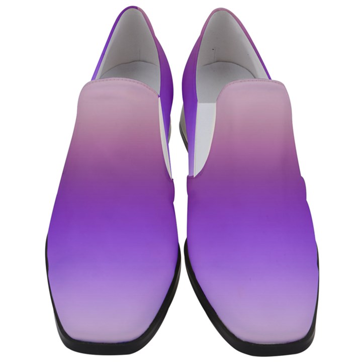 Plum and Violet Purple Gradient Ombre Color Women Slip On Heel Loafers