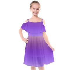 Plum And Violet Purple Gradient Ombre Color Kids  Cut Out Shoulders Chiffon Dress by SpinnyChairDesigns