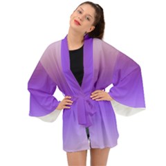 Plum And Violet Purple Gradient Ombre Color Long Sleeve Kimono by SpinnyChairDesigns