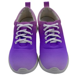 Plum And Violet Purple Gradient Ombre Color Mens Athletic Shoes by SpinnyChairDesigns