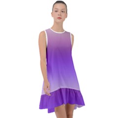 Plum And Violet Purple Gradient Ombre Color Frill Swing Dress by SpinnyChairDesigns