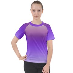 Plum And Violet Purple Gradient Ombre Color Women s Sport Raglan Tee