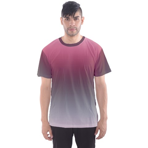 Blush Pink And Grey Gradient Ombre Color Men s Sport Mesh Tee by SpinnyChairDesigns