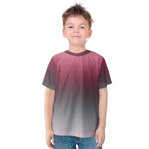 Blush Pink And Grey Gradient Ombre Color Kids  Cotton Tee by SpinnyChairDesigns