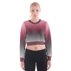 Blush Pink And Grey Gradient Ombre Color Cropped Sweatshirt by SpinnyChairDesigns