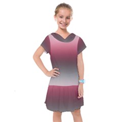 Blush Pink And Grey Gradient Ombre Color Kids  Drop Waist Dress by SpinnyChairDesigns