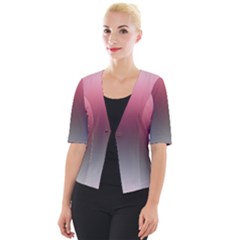 Blush Pink And Grey Gradient Ombre Color Cropped Button Cardigan by SpinnyChairDesigns