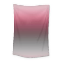 Blush Pink And Grey Gradient Ombre Color Small Tapestry by SpinnyChairDesigns