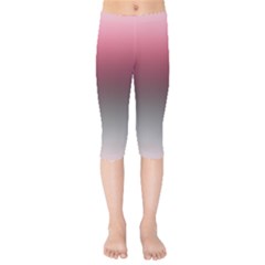 Blush Pink And Grey Gradient Ombre Color Kids  Capri Leggings  by SpinnyChairDesigns