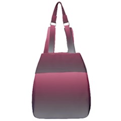 Blush Pink And Grey Gradient Ombre Color Center Zip Backpack by SpinnyChairDesigns