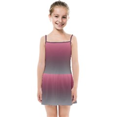 Blush Pink And Grey Gradient Ombre Color Kids  Summer Sun Dress by SpinnyChairDesigns