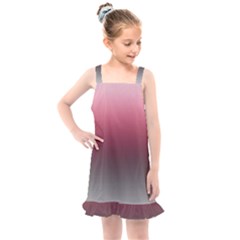 Blush Pink And Grey Gradient Ombre Color Kids  Overall Dress by SpinnyChairDesigns