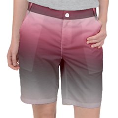 Blush Pink And Grey Gradient Ombre Color Pocket Shorts by SpinnyChairDesigns